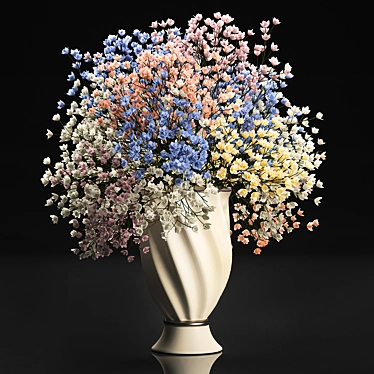 Elegant Floral Vase Bouquet 3D model image 1 