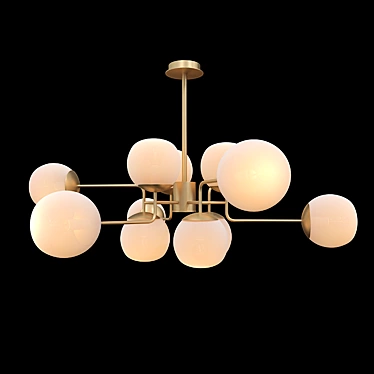 Erich Modern 12-Light Brass Chandelier 3D model image 1 