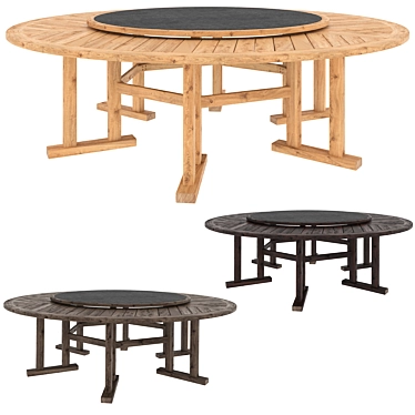 ARBOR JANUS et Cie: Wood and Stone Table 3D model image 1 