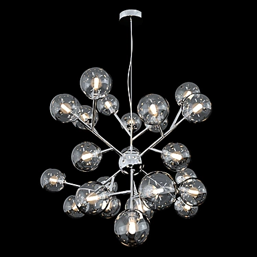 Dallas Chrome Pendant Lamp with Smoky Glass Shades 3D model image 1 
