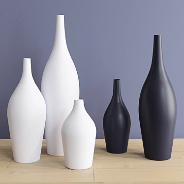 Contemporary European Vase Set 3D model image 1 
