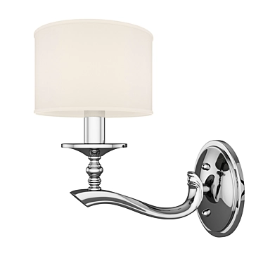 Modern Chrome Wall Sconce with White Silk Shade 3D model image 1 