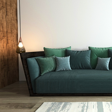 Title: Moroccan-Inspired Modern Sofa 3D model image 1 