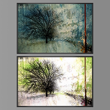 Title: 2-Piece Wall Art Set with Multiple Frames 3D model image 1 