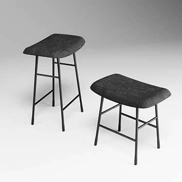 Modern Hinge Stool: Sleek Design 3D model image 1 