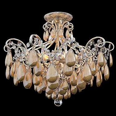 Classic Chabrol Chandelier: Elegant White and Gold Design 3D model image 1 