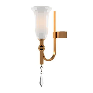 Elegant French Gold Crystal Wall Sconce 3D model image 1 