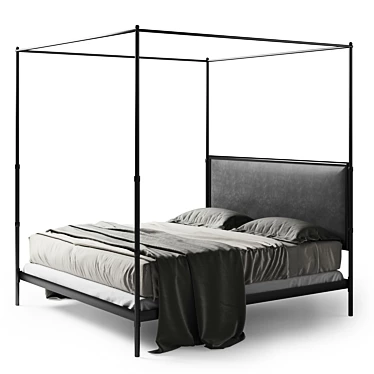 French Iron Canopy Bed 3D model image 1 