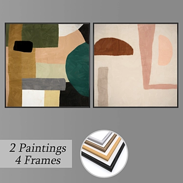 Unique Wall Art Set with Multiple Frame Options 3D model image 1 