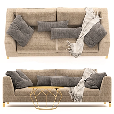 Elegant Hampton Sofa 3D model image 1 