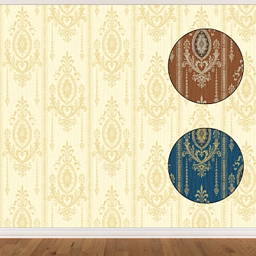 Seamless Wallpaper Set in 3 Colors 3D model image 1 