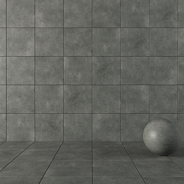 Anthracite Concrete Wall Tiles: Lupus Collection 3D model image 1 