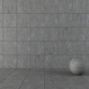 Savoy Anthracite Concrete Wall Tiles 3D model image 1 