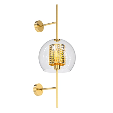 Golden Perforation Wall Lamp 3D model image 1 