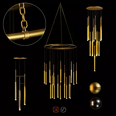 Title: Glowing Elegance: Candle Chandelier 3D model image 1 