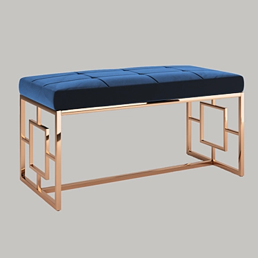 Luxury Velvet Upholstered Bench 3D model image 1 