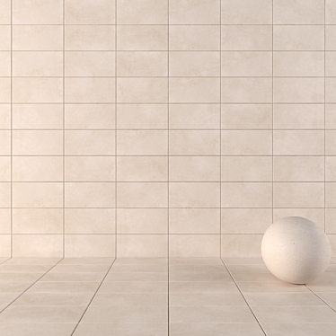 LUPUS Beige Concrete Wall Tiles 3D model image 1 