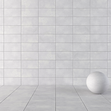 LUPUS Gray Concrete Wall Tiles: Multi-Texture, High-Definition Finish 3D model image 1 