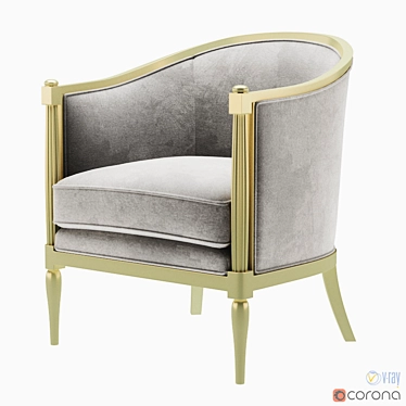 Elegant Baker Margeaux Lounge Chair 3D model image 1 