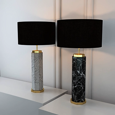 Elegant Eichholtz Newman Marble Table Lamp 3D model image 1 
