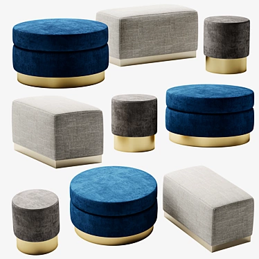 Versatile Pouf Collection by ONE MEBEL 3D model image 1 