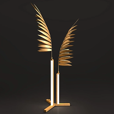 Golden Metal Decorative Light Unit 3D model image 1 