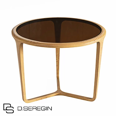 Mars Oak Round Dining Table 3D model image 1 