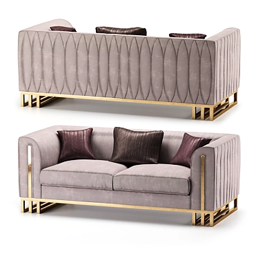 Elegant Neoclassic Sofa 3D model image 1 