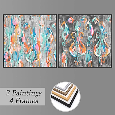 Artful Impressions: Set of Wall Paintings 3D model image 1 