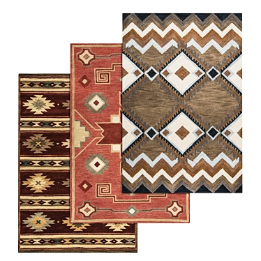 High-Quality Rug Set: 3 Variations 3D model image 1 