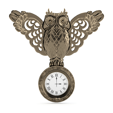 Whimsical Owl Wall Clock 3D model image 1 