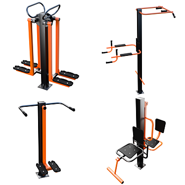 Portable Street Fitness Equipment 3D model image 1 