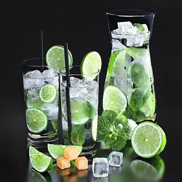 Refreshing Frozen Mojito Delight 3D model image 1 