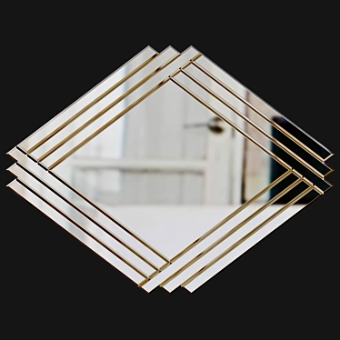 Elegant Art Deco Mirror 3D model image 1 