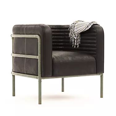 Sophisticated Sarreid Metal Armchair | Russian-English Translation Available 3D model image 1 