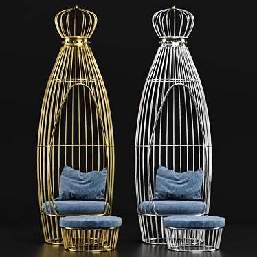 Regal Birdcage Throne 3D model image 1 