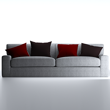 Modern Cushioned Sofa 3D model image 1 