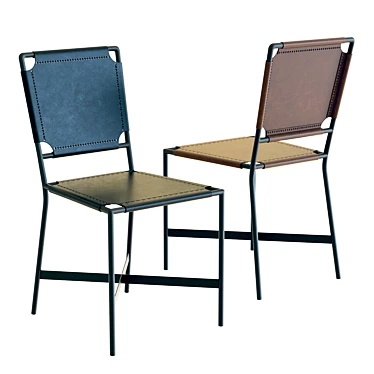 Sleek Leather Dining Chair: Crate & Barrel Laredo 3D model image 1 