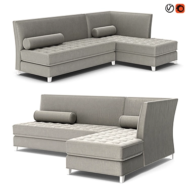 Rustic Modern Rylin Lounge Set 3D model image 1 