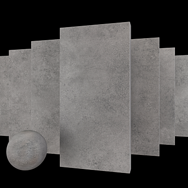 Concrete Core Anthracite: Multi-Texture Wall and Floor Set 3D model image 1 