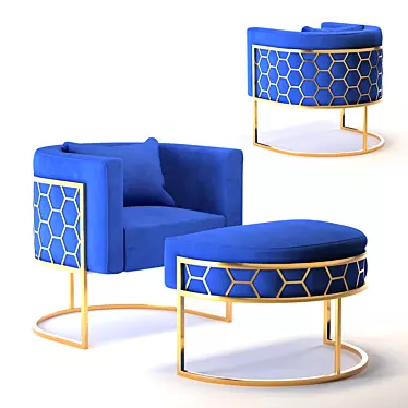 Brass Alveare Tub Chair: Sleek Design 3D model image 1 