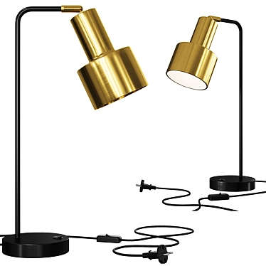 Modern Black and Gold Metal Table Lamp 3D model image 1 