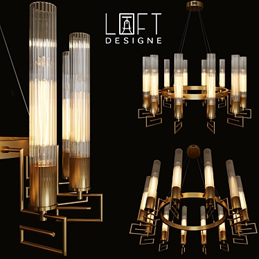 Modern Loft Designe 8705: Contemporary 12-Light Pendant 3D model image 1 