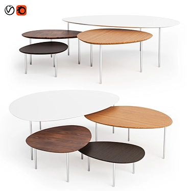 Stua Eclipse Nesting Tables: Versatile and Stylish 3D model image 1 