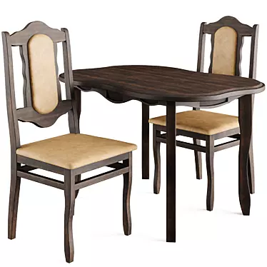 Compact Chair & Table Set 3D model image 1 