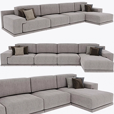 Minimalist Modular Sofa: DERK by Piet Boon 3D model image 1 