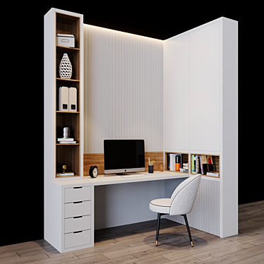 Sleek Workplace 32: The Ultimate Workstation 3D model image 1 