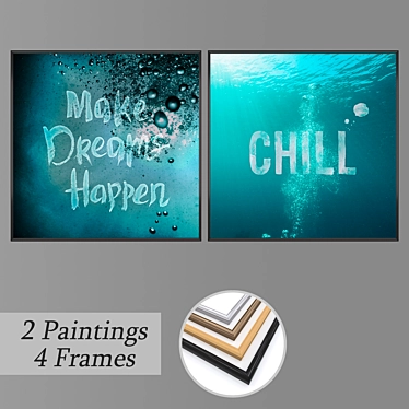  2-Piece Wall Painting Set with Multiple Frame Options 3D model image 1 
