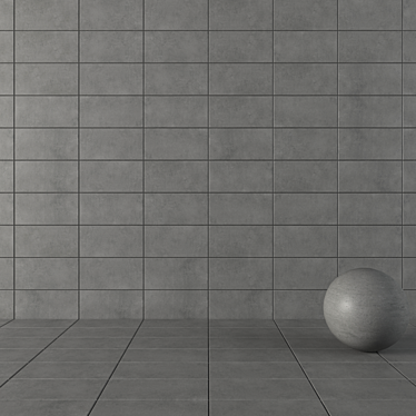 Core Anthracite Concrete Wall Tiles 3D model image 1 