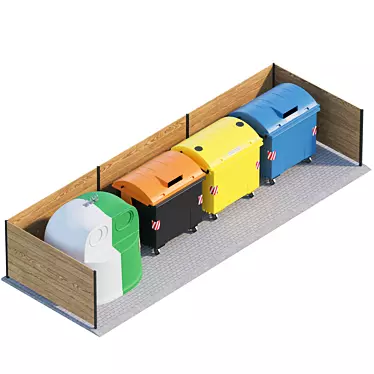 Versatile Garbage Containers Set 3D model image 1 